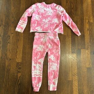girls sol angeles pink tie dye sweatsuit 8 10